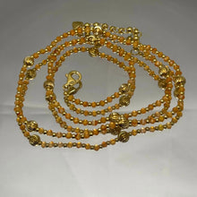 Natural Carnelian | 925 Sterling Silver | Faceted Rondelle Beaded Necklace with Gold Charms | 3mm | Rich Orange | VVS1