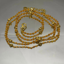 Natural Carnelian | 925 Sterling Silver | Faceted Rondelle Beaded Necklace with Gold Charms | 3mm | Rich Orange | VVS1