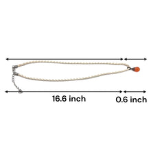Natural Carnelian Gemstone Pendant 13mm Drop Shape with White Twisted Cord Necklace Unisex Jewelry - Necklace