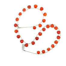 Natural Carnelian Necklace | Heart Shape 8mm Briolette Cut Gemstone Beads | 16.2 Inch Handmade Jewelry - Necklace