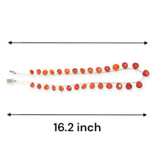 Natural Carnelian Necklace | Heart Shape 8mm Briolette Cut Gemstone Beads | 16.2 Inch Handmade Jewelry - Necklace
