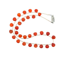 Natural Carnelian Necklace | Heart Shape 8mm Briolette Cut Gemstone Beads | 16.2 Inch Handmade Jewelry - Necklace