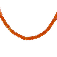 Natural Carnelian Necklace | Rondelle 4mm Faceted Cut Orange Gemstone Beads | 16.6 Inch Handcrafted Jewelry - Necklace
