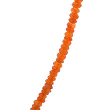 Natural Carnelian Necklace | Rondelle 4mm Faceted Cut Orange Gemstone Beads | 16.6 Inch Handcrafted Jewelry - Necklace