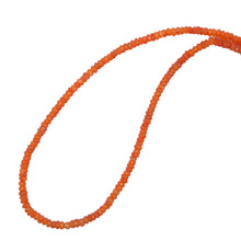 Natural Carnelian Necklace | Rondelle 4mm Faceted Cut Orange Gemstone Beads | 16.6 Inch Handcrafted Jewelry - Necklace
