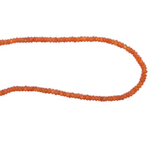 Natural Carnelian Necklace | Rondelle 4mm Faceted Cut Orange Gemstone Beads | 16.6 Inch Handcrafted Jewelry - Necklace