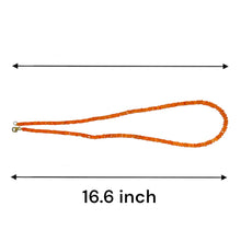 Natural Carnelian Necklace | Rondelle 4mm Faceted Cut Orange Gemstone Beads | 16.6 Inch Handcrafted Jewelry - Necklace