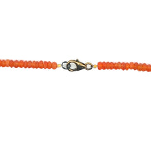 Natural Carnelian Necklace | Rondelle 4mm Faceted Cut Orange Gemstone Beads | 16.6 Inch Handcrafted Jewelry - Necklace
