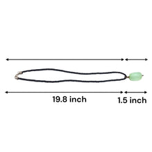 Natural Chalcedony Gemstone 28mm Tumble Shape with Black Twisted Cord Pendant Necklace - Necklace