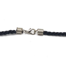 Natural Chalcedony Gemstone 28mm Tumble Shape with Black Twisted Cord Pendant Necklace - Necklace