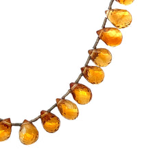 Natural Citrine Briolette Drop Gemstone Necklace Jewelry