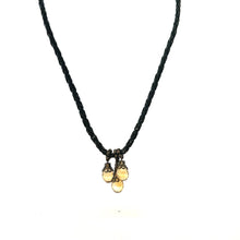 Natural Citrine Gemstone 10mm Drop Shape Pendant With Black Twisted Cord Necklace Known For Abundance Positivity