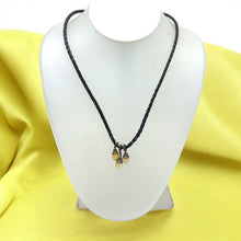 Natural Citrine Gemstone 10mm Drop Shape Pendant With Black Twisted Cord Necklace Known For Abundance Positivity