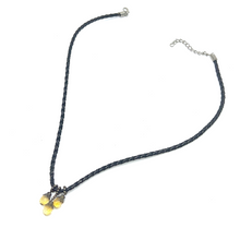 Natural Citrine Gemstone 10mm Drop Shape Pendant With Black Twisted Cord Necklace Known For Abundance Positivity