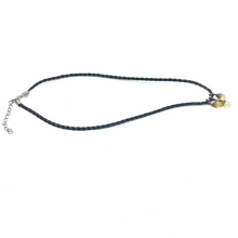 Natural Citrine Gemstone 10mm Drop Shape Pendant With Black Twisted Cord Necklace Known For Abundance Positivity