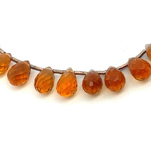 Natural Citrine Gemstone Bracelet | Briolette 8x6mm Rondelle Cut Gemstone Beads | 7.3 Inch November Birthstone Jewelry