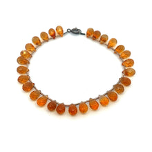 Natural Citrine Gemstone Bracelet | Briolette 8x6mm Rondelle Cut Gemstone Beads | 7.3 Inch November Birthstone Jewelry