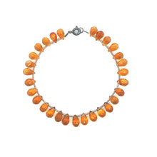 Natural Citrine Gemstone Bracelet | Briolette 8x6mm Rondelle Cut Gemstone Beads | 7.3 Inch November Birthstone Jewelry