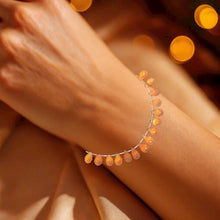 Natural Citrine Gemstone Bracelet | Briolette 8x6mm Rondelle Cut Gemstone Beads | 7.3 Inch November Birthstone Jewelry