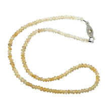Natural Citrine Gemstone Necklace | Rondelle 5mm Faceted Cut Gemstone Beads | 17 Inch November Birthstone Jewelry
