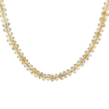 Natural Citrine Gemstone Necklace | Rondelle 5mm Faceted Cut Gemstone Beads | 17 Inch November Birthstone Jewelry
