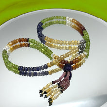 Citrine Natural, Iolite, Peridot, Spessartite, Pink Tourmaline, and Amethyst Necklace