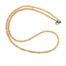 Natural Citrine Necklace | Rondelle 3mm Faceted Cut Gemstone Beads | 19 Inch November Birthstone Jewelry - Necklace