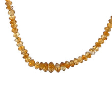 Natural Citrine Necklace | Rondelle 4mm Hand Faceted Cut Gemstone Beads | 15.2 Inch November Birthstone Jewelry