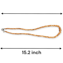Natural Citrine Necklace | Rondelle 4mm Hand Faceted Cut Gemstone Beads | 15.2 Inch November Birthstone Jewelry