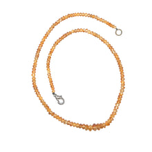 Natural Citrine Necklace | Rondelle 4mm Hand Faceted Cut Gemstone Beads | 15.2 Inch November Birthstone Jewelry