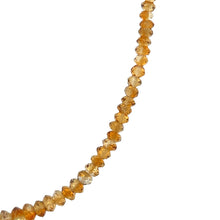 Natural Citrine Necklace | Rondelle 4mm Hand Faceted Cut Gemstone Beads | 15.2 Inch November Birthstone Jewelry
