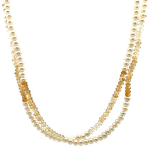 Natural Citrine & Pearl Elegant Gemstone Handmade Necklace