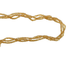 Natural Citrine Rondelle Facet Cut Beads Gemstone Twisted Necklace
