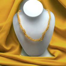 Natural Citrine Rondelle Facet Cut Beads Gemstone Twisted Necklace