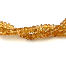 Natural Citrine Twisted Gemstone Bracelet | Rondelle 3mm Faceted Cut Gemstone Beads | Multi Strand November Birthstone