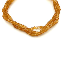 Natural Citrine Twisted Gemstone Bracelet | Rondelle 3mm Faceted Cut Gemstone Beads | Multi Strand November Birthstone