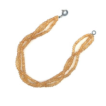 Natural Citrine Twisted Gemstone Bracelet | Rondelle 3mm Faceted Cut Gemstone Beads | Multi Strand November Birthstone