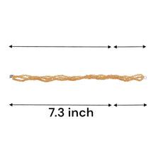 Natural Citrine Twisted Gemstone Bracelet | Rondelle 3mm Faceted Cut Gemstone Beads | Multi Strand November Birthstone