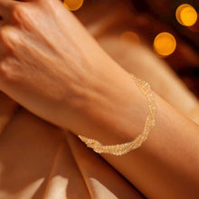 Natural Citrine Twisted Gemstone Bracelet | Rondelle 3mm Faceted Cut Gemstone Beads | Multi Strand November Birthstone
