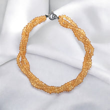 Natural Citrine Twisted Gemstone Bracelet | Rondelle 3mm Faceted Cut Gemstone Beads | Multi Strand November Birthstone