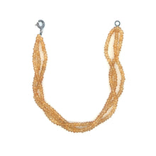 Natural Citrine Twisted Gemstone Bracelet | Rondelle 3mm Faceted Cut Gemstone Beads | Multi Strand November Birthstone