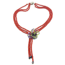 Natural Coral Amethyst Peridot Garnet Plain Ball Semi Necklace