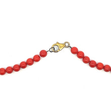 Natural Coral Plain 5mm Ball Gemstone Necklace Jewelry