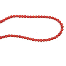 Natural Coral Plain 5mm Ball Gemstone Necklace Jewelry