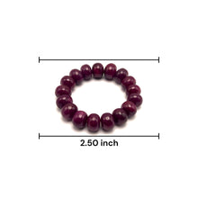 Natural Deep-Red Ruby Bracelet | Smooth 14–15mm Rondelle Beads | 17 Pcs 427.30 Carats | Burgundy VVS Clarity | July