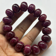 Classic Natural Ruby Bracelet 14-15mm Rondelle Plain VVS Clarity Burgundy Color Unisex July Birthstone Gemstone Jewelry Success, Fame & Prosperity