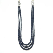 Natural Detachable Necklace Blue Sapphire Gem with Pearls 5 Strands Multiwear Unique Jewelry - Necklace