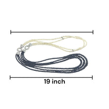 Natural Detachable Necklace Blue Sapphire Gem with Pearls 5 Strands Multiwear Unique Jewelry - Necklace
