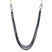 Natural Detachable Necklace Blue Sapphire Gem with Pearls 5 Strands Multiwear Unique Jewelry - Necklace