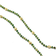 Natural Emerald | 925 Sterling Silver | Faceted Rondelle Beaded Necklace | 4mm | Forest Green | VVS1 Clarity | 18 Inch